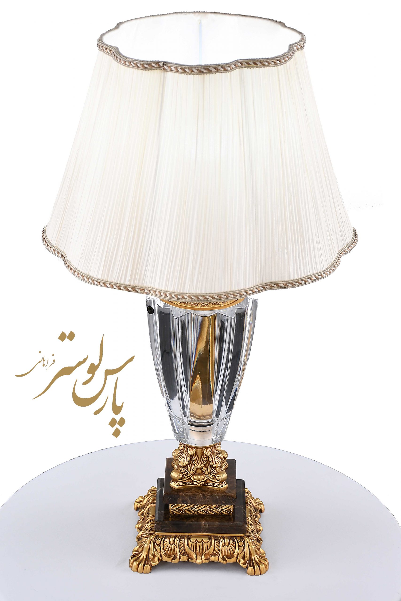 Classic lampshade آباژور جدید کریستال بدنه برنزی کلاسیک