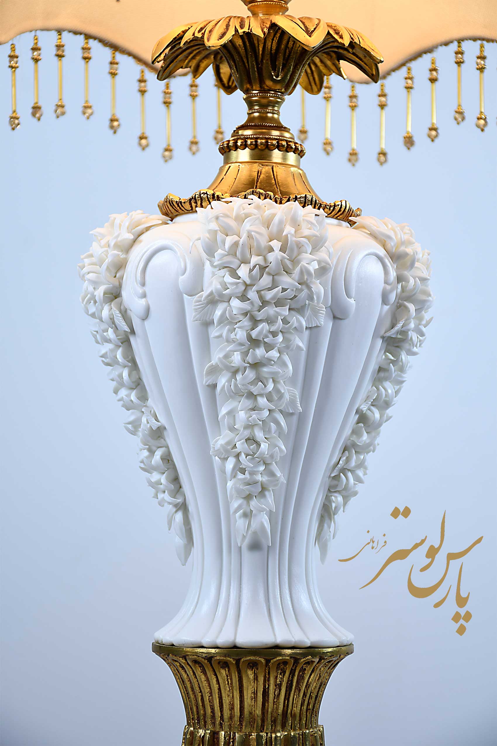 Classic lampshade آباژور رو میزی سرامیک بدنه برنزی کلاسیک