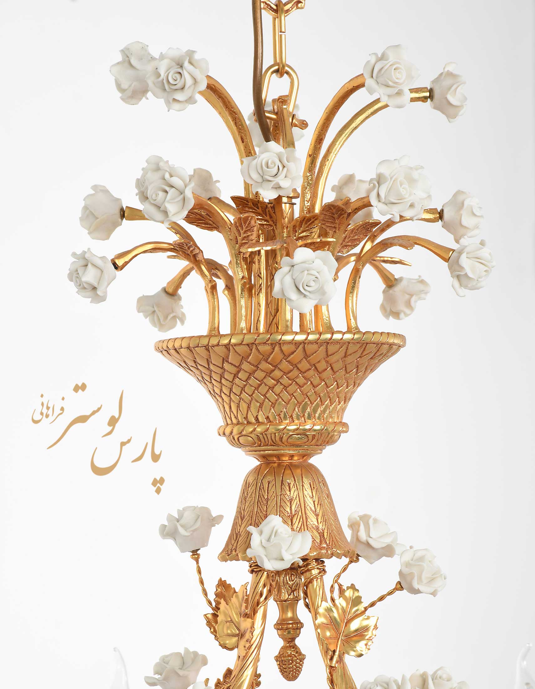 Chandelier لوستر مدرن برنزی طرح قنچه کد6440