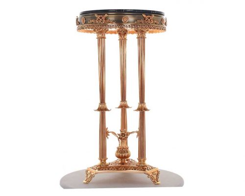 میز عسلی برنز سنگی طرح شکوفه کد96081