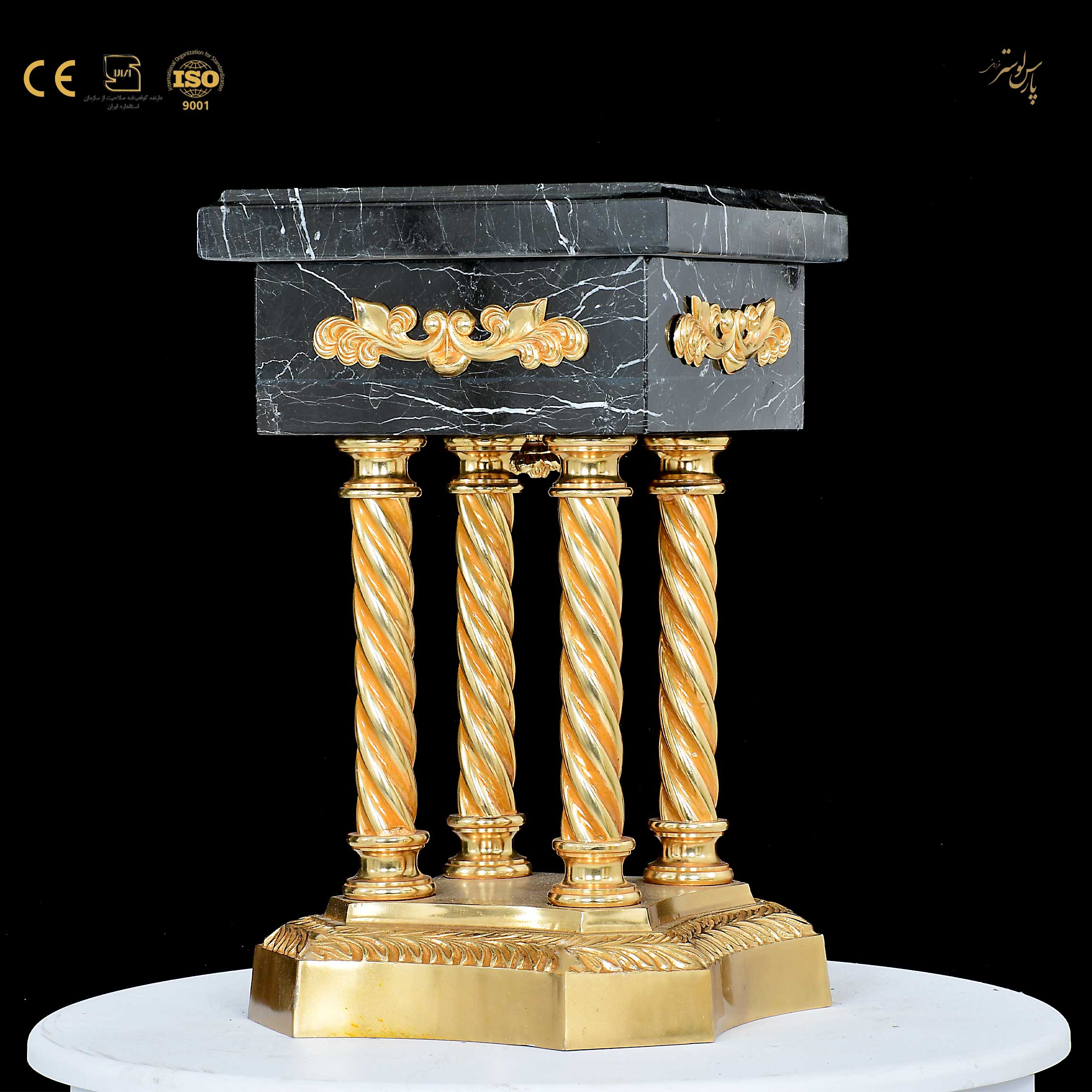 میز عسلی جدید طرح برنزی کد96089 میز عسلی جدید طرح برنزی کد96089