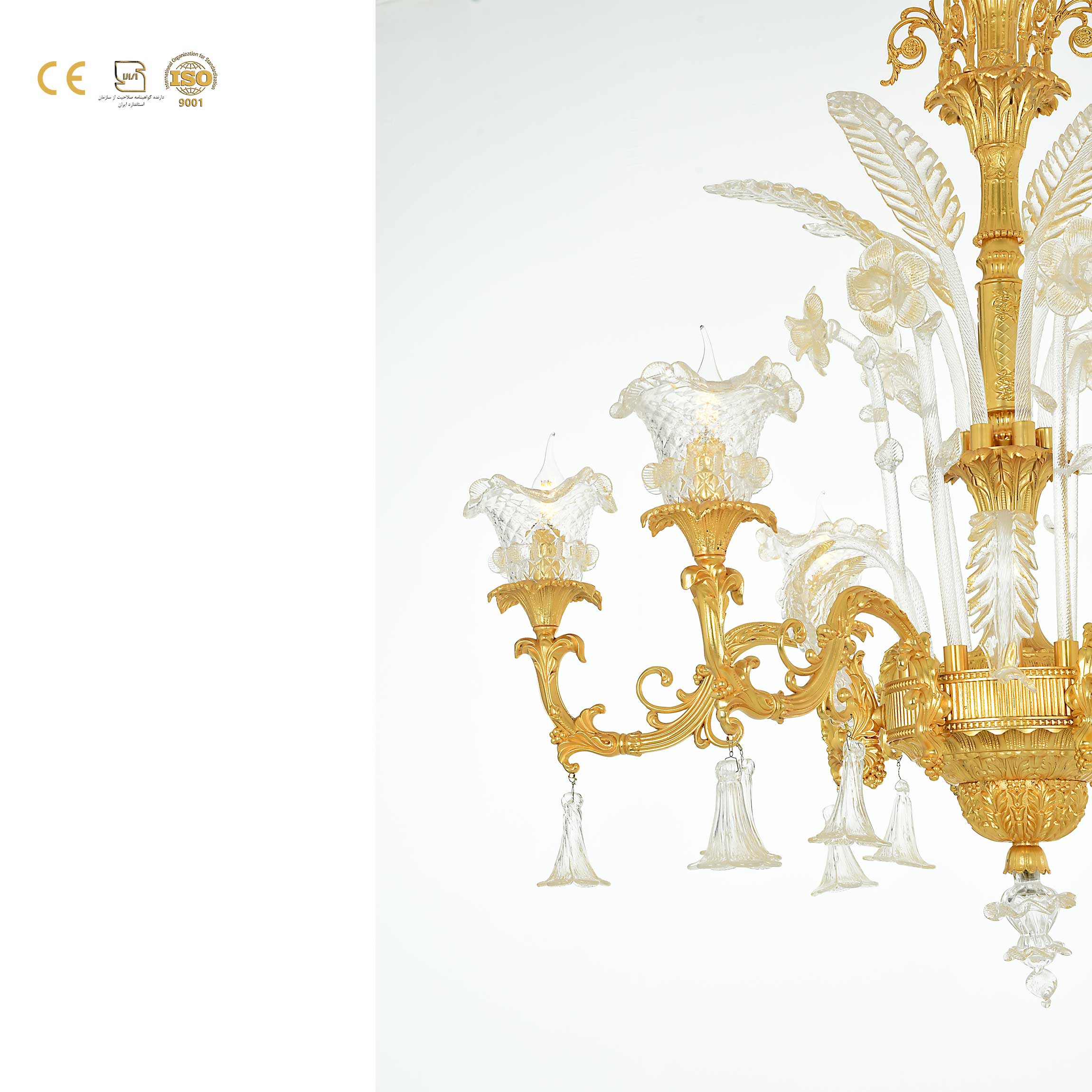 لوستر لاکچری با روکش طلا کد6704 لوستر لاکچری با روکش طلا کد6704