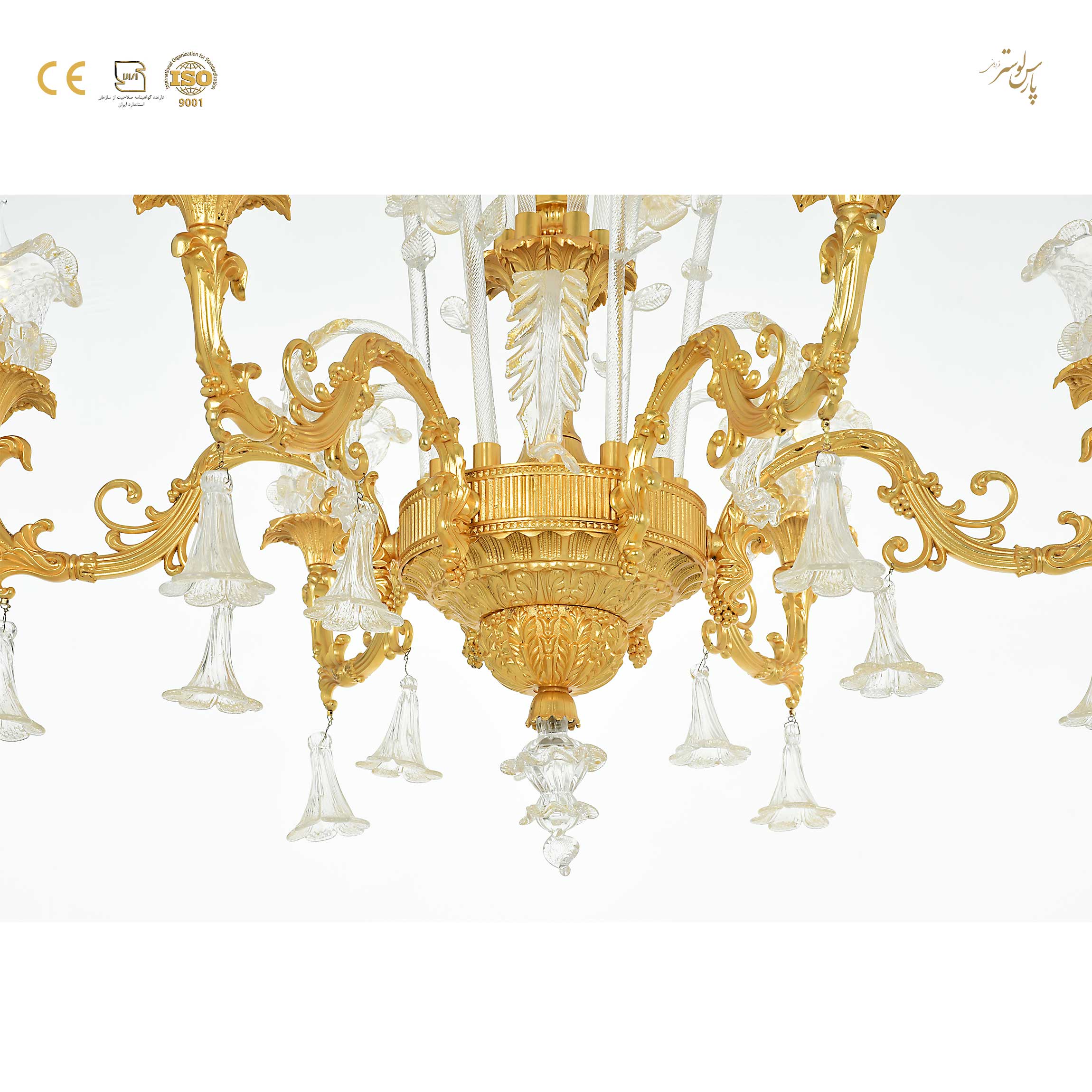 لوستر لاکچری با روکش طلا کد6704 لوستر لاکچری با روکش طلا کد6704